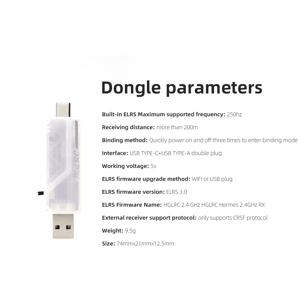 HGLRC Dongle Nirkabel ELRS 2.4 - Radio Transmitter 2.4Ghz ulasan dan harga
