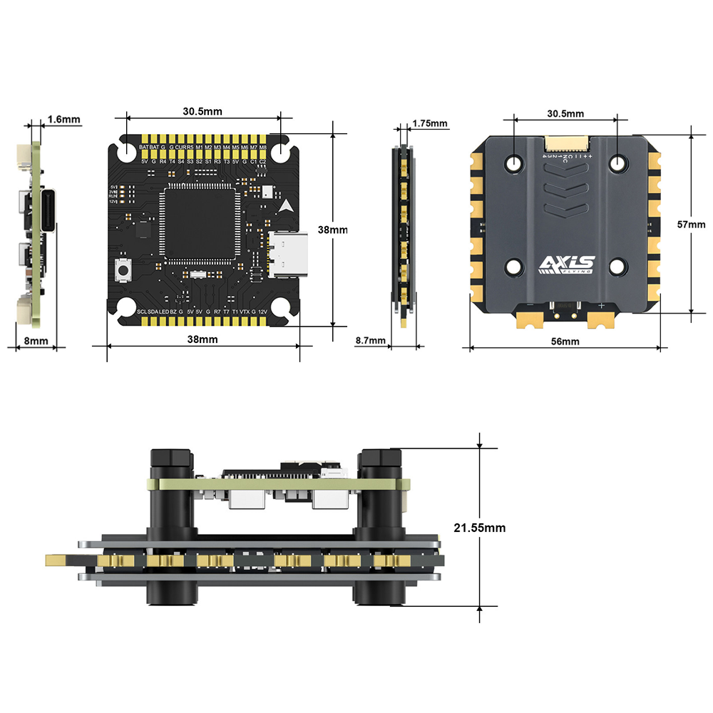 Axisflying Argus Pro ECO F722  - 4 In 1 Esc ulasan dan harga
