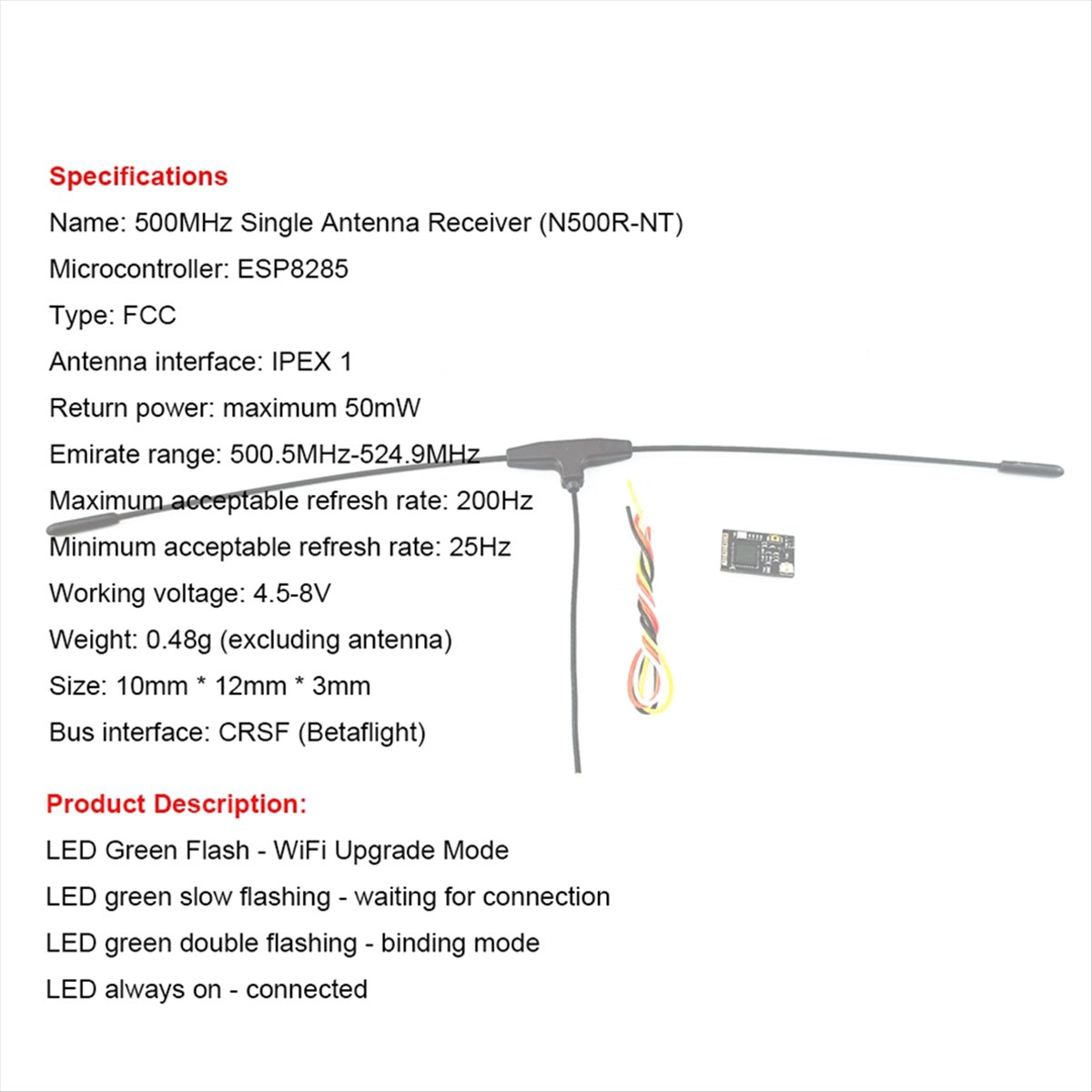 Penerima 500MHz 500.5MHz-524.9 - Fpv Drone ulasan dan harga